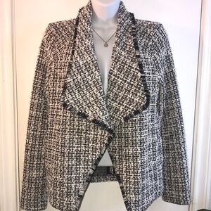 NWT BB Dakota by Steve Madden Knit Tweed Drape Front Jacket Blazer Size Small